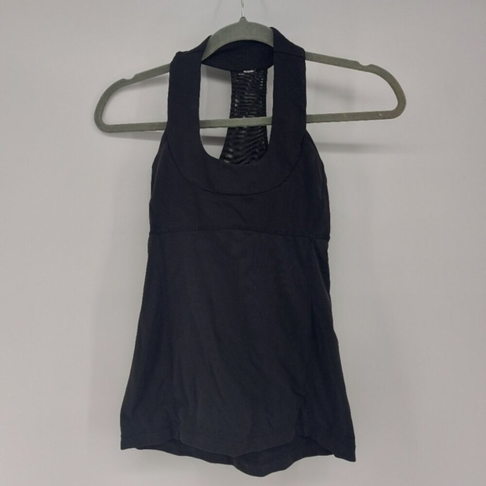 Lululemon Athletica Black Tank Top with Mesh Strap Size 4
